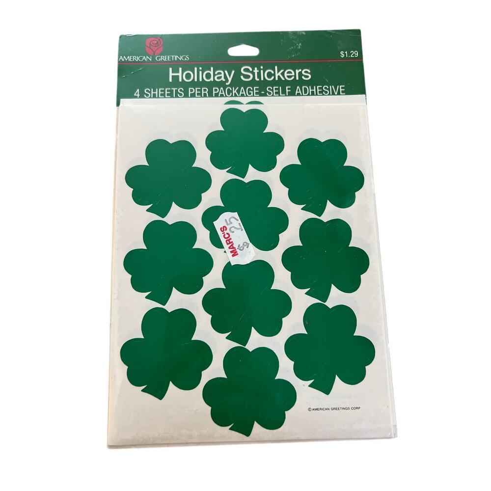 American Greetings vintage Holiday Stickers shamrocks St Patrick Day NEW